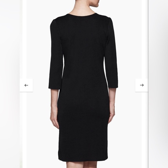 Susana Monaco Stretchy V-Neck Shift Dress Black Medium - Picture 4 of 10